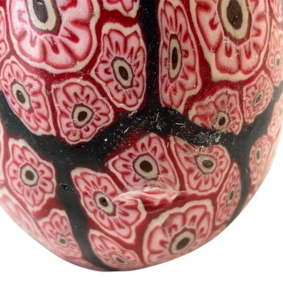 Vintage Millefiori egg shaped candle pinkish red/black - Picture 5 of 8